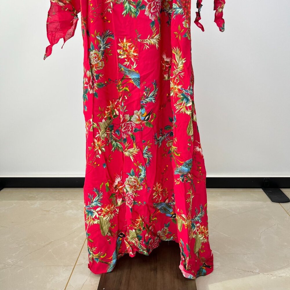 NWOT JOHNNY WAS Floral Malakye Paneled Cover Up Maxi Dress Boho Red Size S - Picture 4 of 13